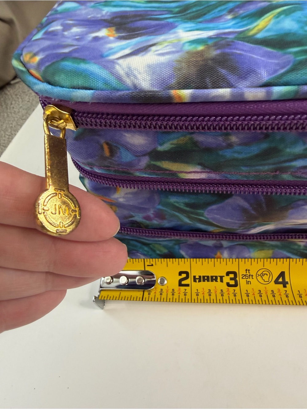 JOY MANGANO Purple Iris Jewelry Travel Organizer Zippered Carry - Picture 6 of 8